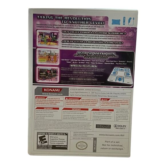 Konami Nintendo Wii Dance Dance Revolution Hottest Party 3 Video Game Disc OS - Picture 2 of 4